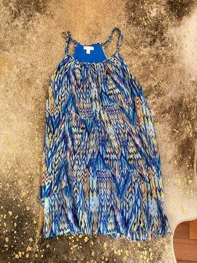 Bisou Bisou Multicolor Blue Patterned Sundress